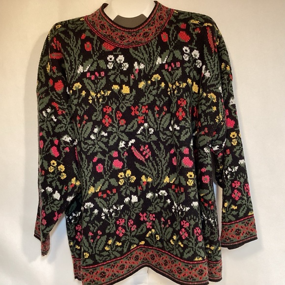 Mathias Vintage Floral Tunic Style Sweater Women’s 2X made in USA - Picture 1 of 13